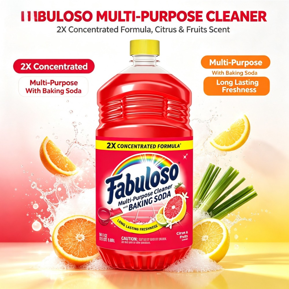 Kitchen Cleaner With Baking Soda - Nettoyant multi-usages 2X concentré, avec bicarbonate