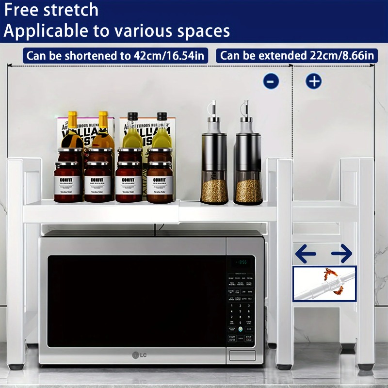 Kitchen Baking Organization - Étagère de micro-ondes extensible réglable de
