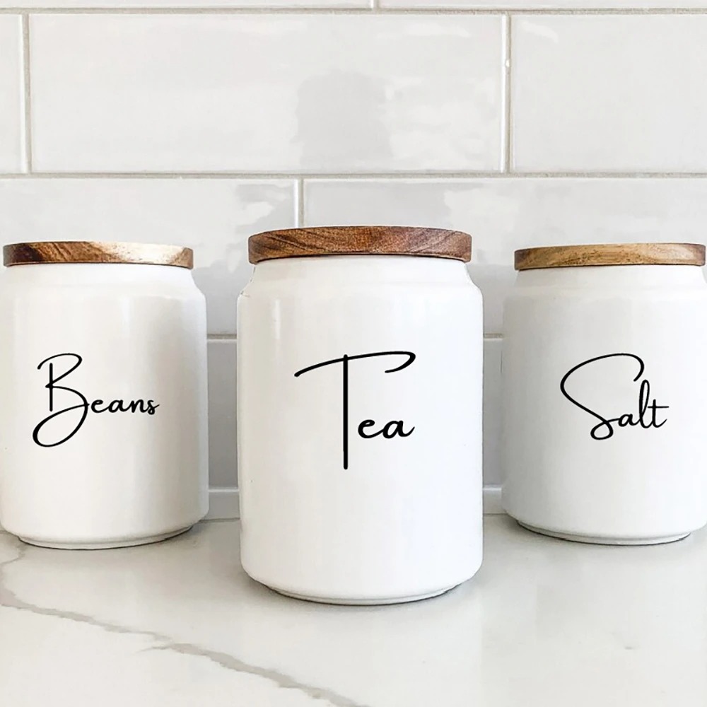 Kitchen Baking Organization - Étiquettes autocollantes imperméables pour pots de