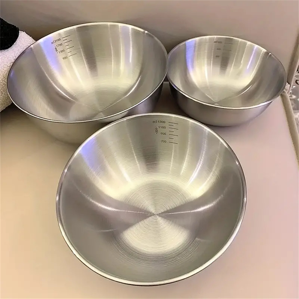 Kitchen Baking Essentials - Ensemble de 3 bols en acier