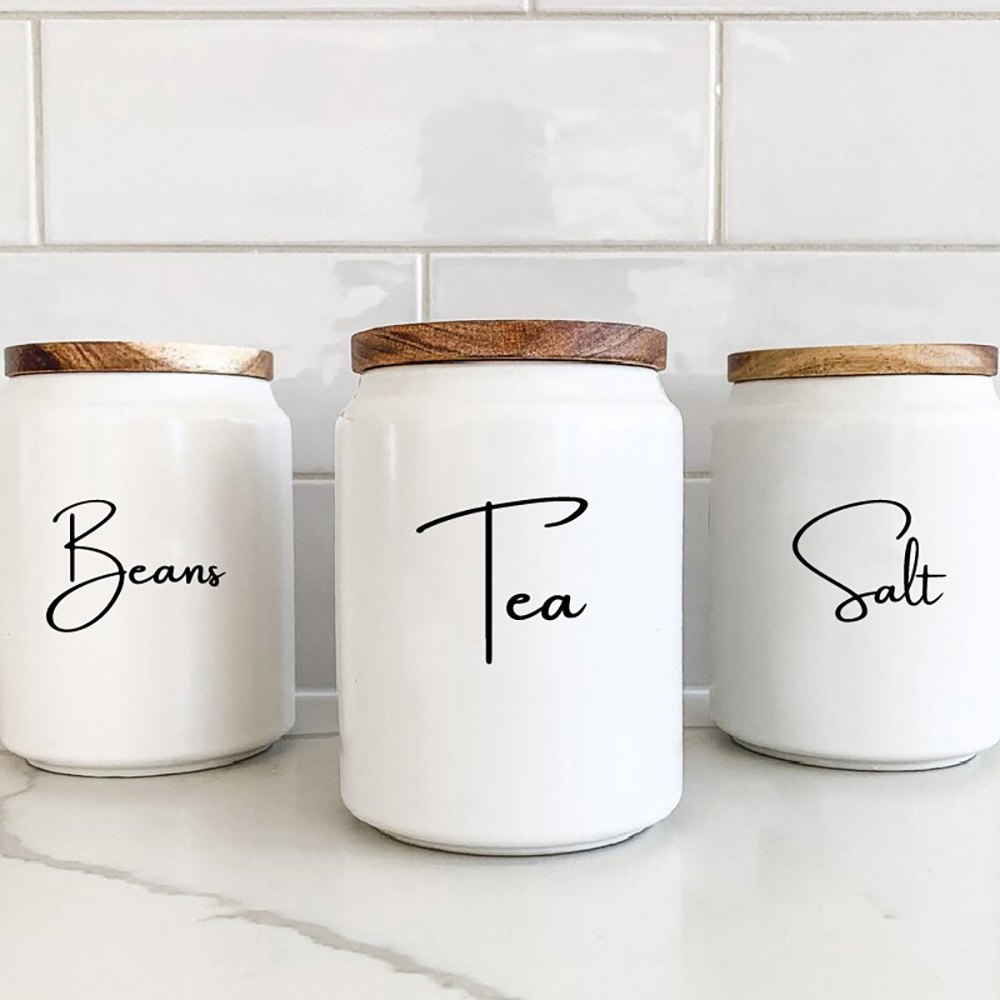 Kitchen Baking Organization - Étiquettes autocollantes imperméables pour bocaux d'organisation