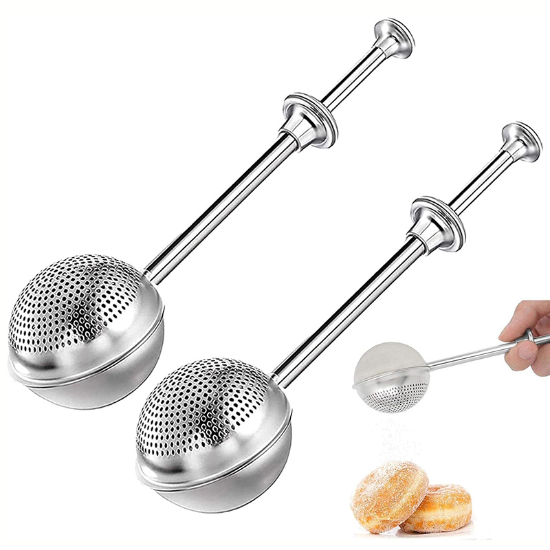 Kitchen Baker - Cuillère-filtre à poudre en acier inoxydable,