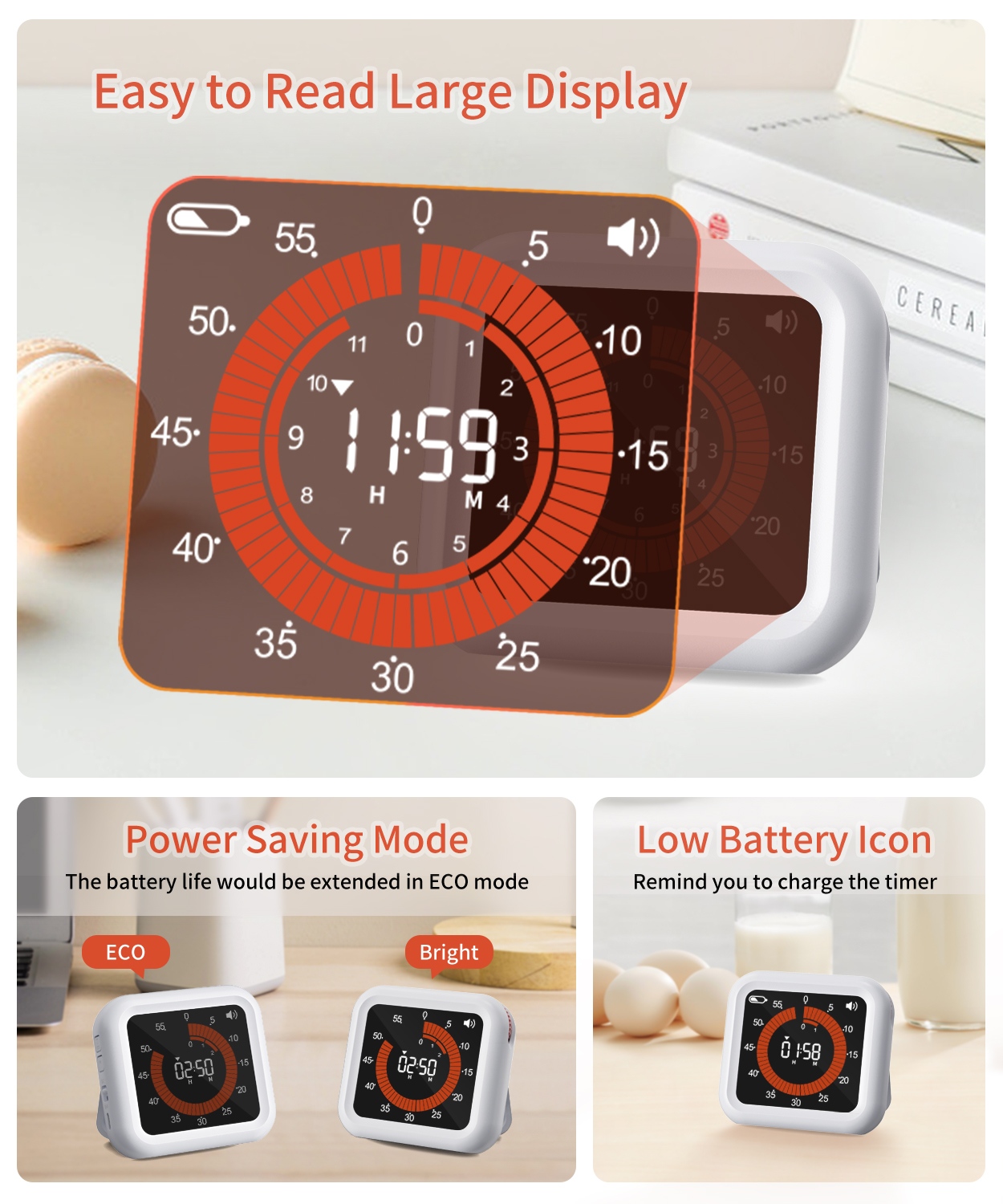 Minuteur numérique visuel à bo - Baking Kitchen Set Up avis et prix